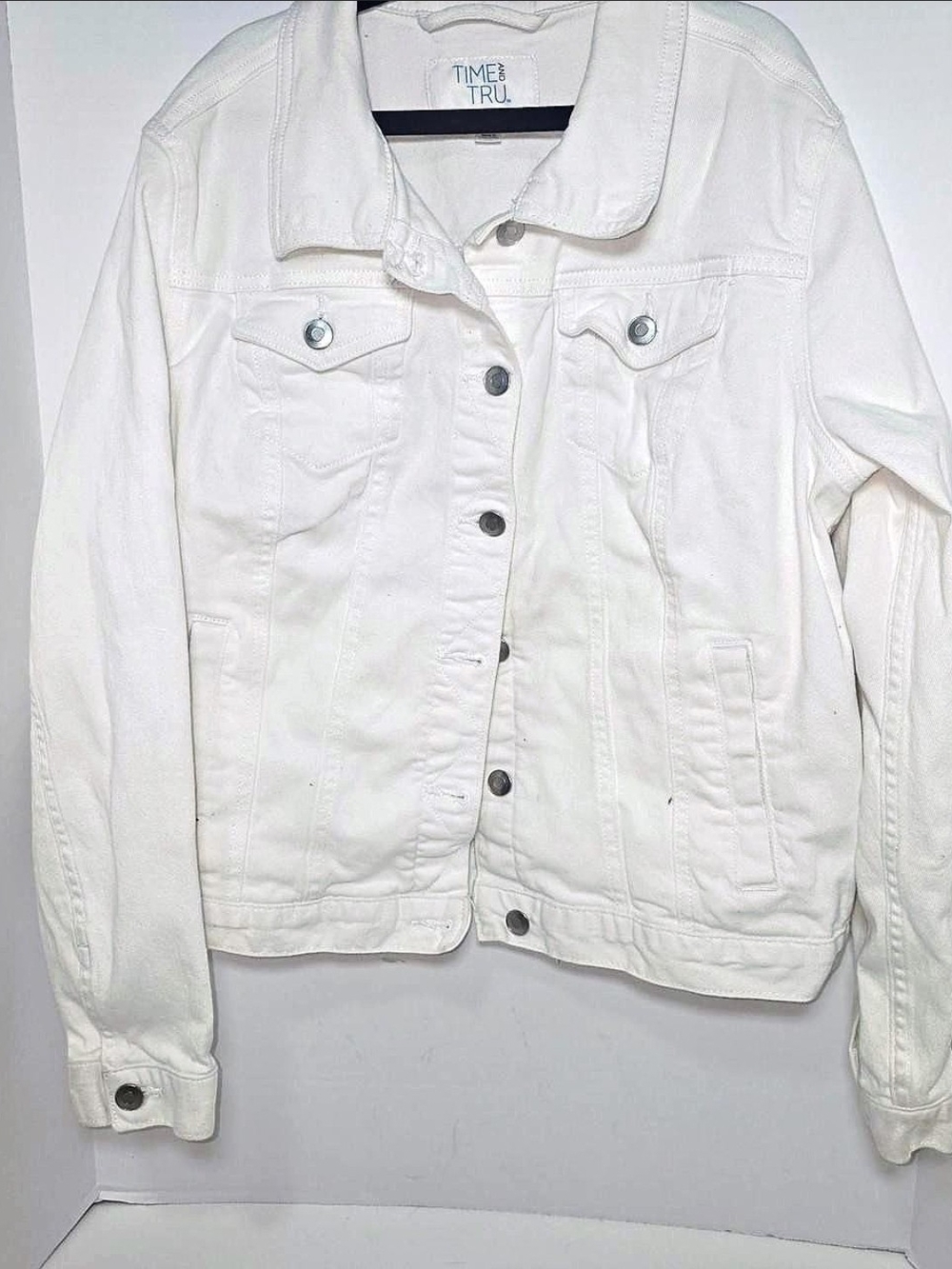 Time and Tru White Denim Trucker Jacket